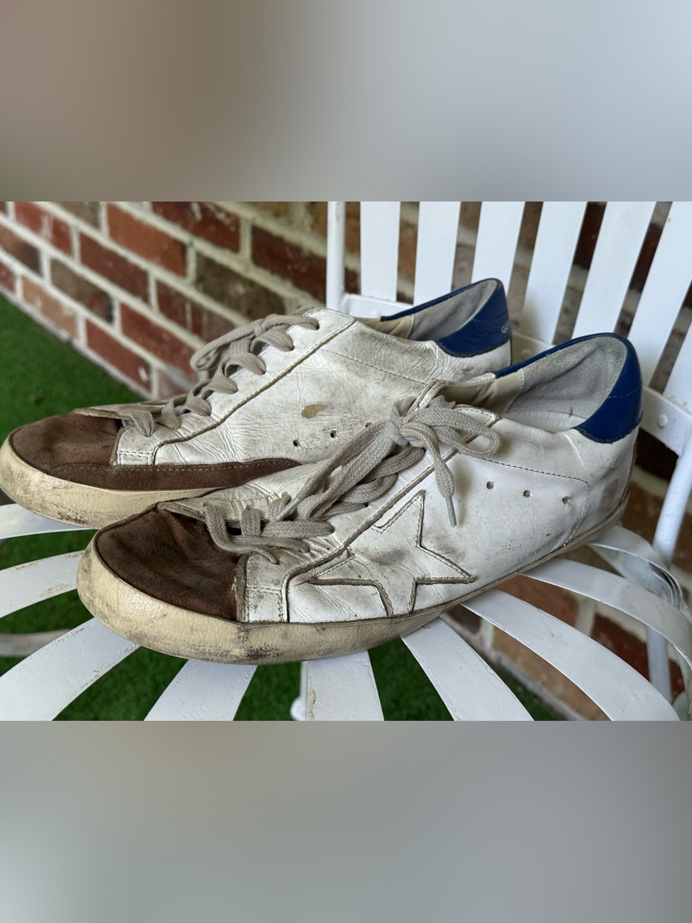 41 Golden Goose GGDB Super-Star Sneakers White/tan/blue | Size 41 - Picture 3 of 6